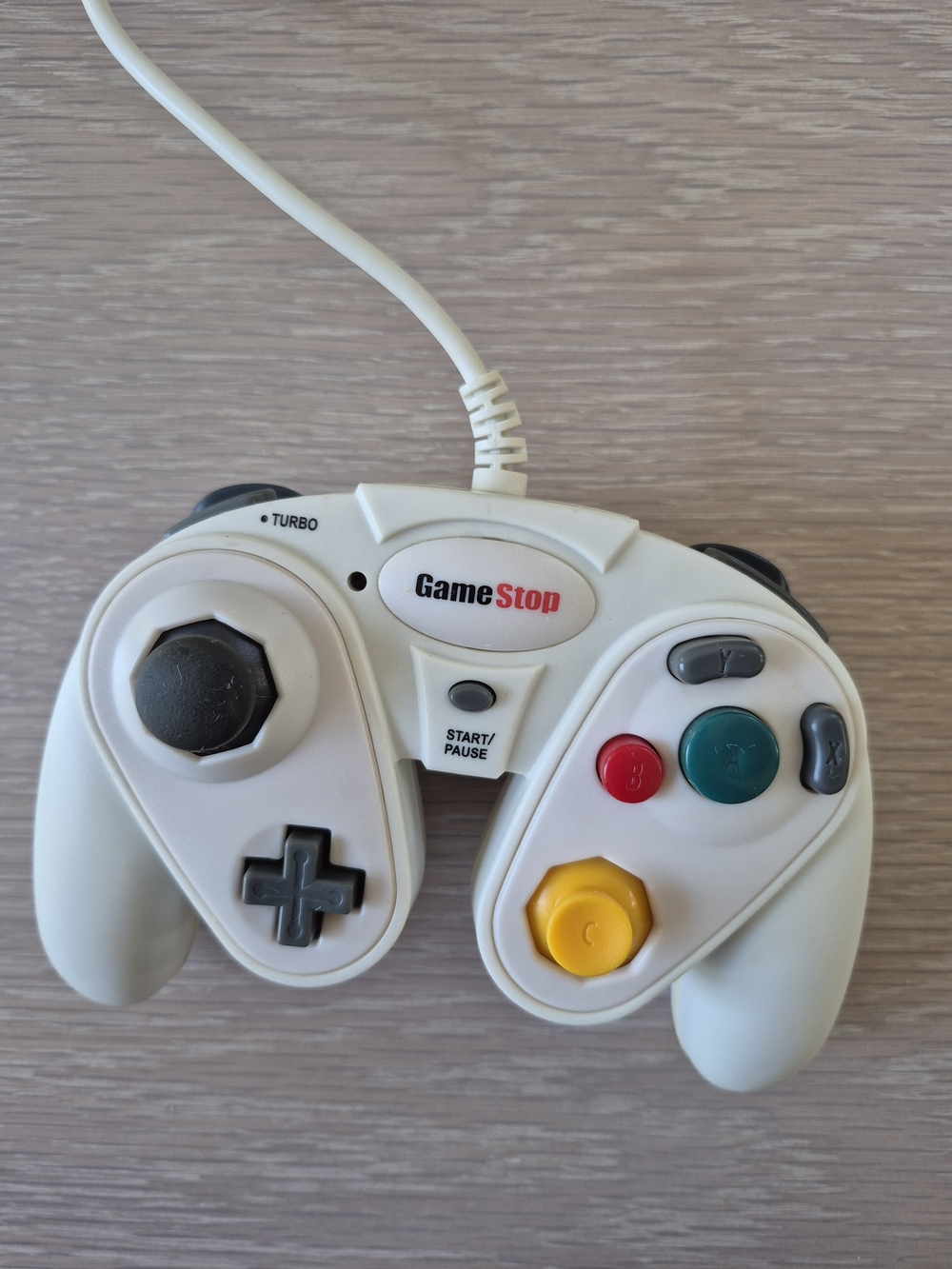 GameStop White Wired Video Game Controller with Multicolor Buttons